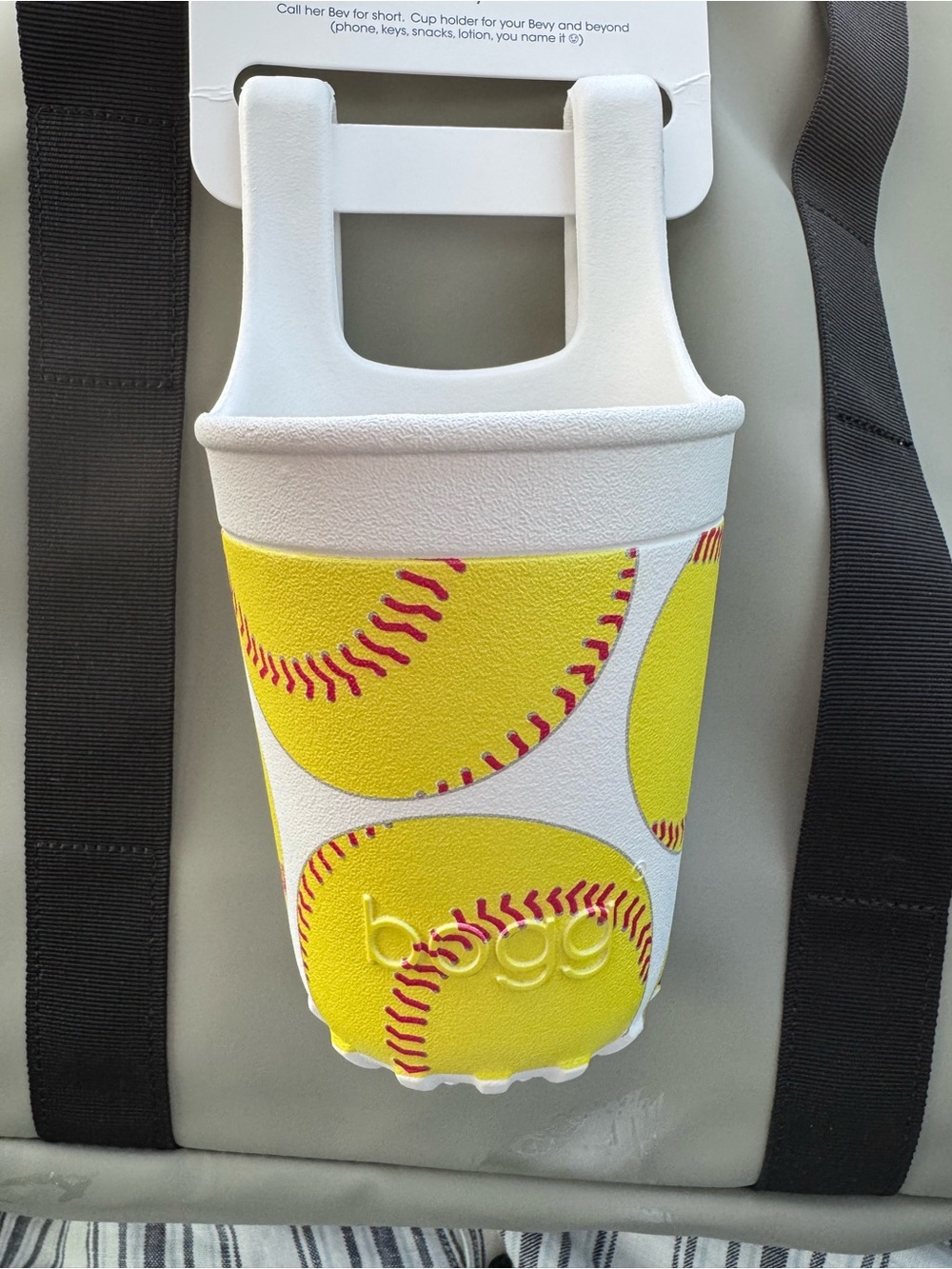 Bogg Bevy Cup Holder with Yellow Softball Print
